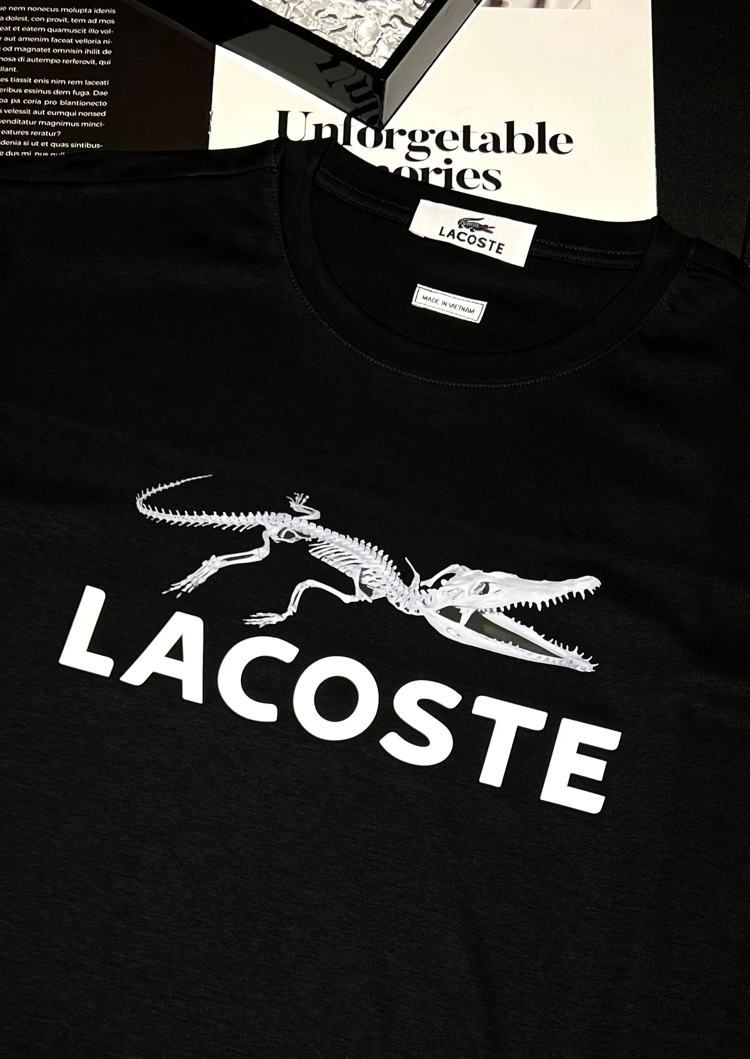 2026 New Arrival Spring and Summer 200g mercerized cotton short-sleeved logo: LACOSTE Process: silicone➕printing Color: black/white Sizes: M~3XL